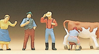 Preiser 79039 Farmworkers & Cow Being Milked N Gauge Figures