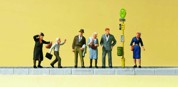 Preiser 79148 People At Tram Stop N Gauge Figures