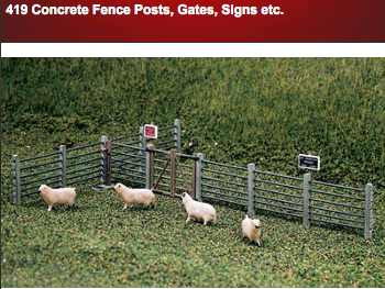 Ratio 419 Concrete Fence Posts, Gates Signs etc. OO Scale