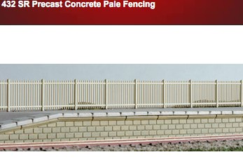 Ratio 432 SR Precast Concrete Pale Fencing OO Scale