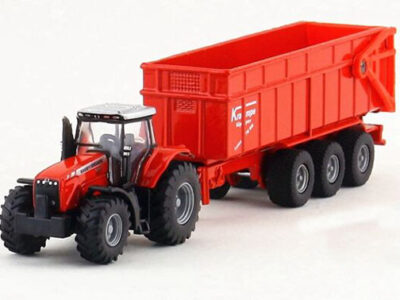 Siku 1844 Massey Ferguson 8480 Tractor with Krampe three-axle tipper trailer 1/87 Scale