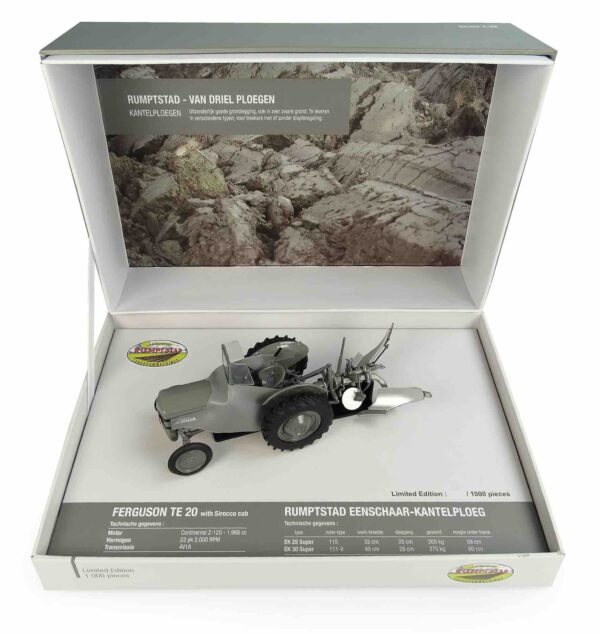 Universal Hobbies UH5364 Ferguson TEA20 Tractor w/Rumpstad 2 Furrow Plough Set
