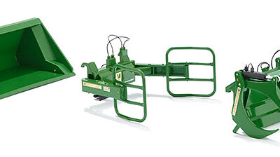 Wiking 077381 Bressel & Lade Front loader Tools Set A - John Deere Green 1/32 scale
