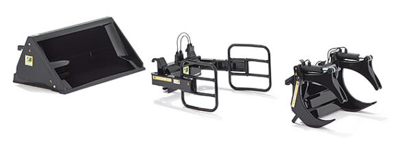 Wiking 077385 Bressel & Lade Front loader Tools Set A - Black  1/32 scale