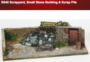 Wills SS40 Scrap Yard, small Stone Building & Scrap Pile OO Scale