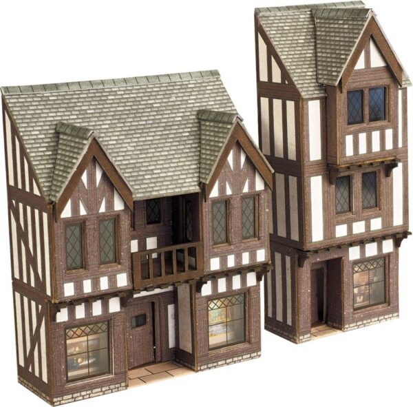 Metcalfe PN190 Low Relief Timber Framed Shops Kit N Scale