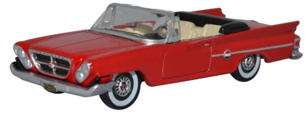 Oxford Diecast 87CC61001 Chrysler 300 Convertible Open 1961 - Mardi Gras Red