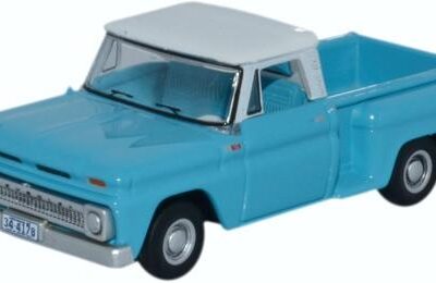 Oxford Diecast 87CP65001 Chevrolet Stepside Pick Up 1965 - Light Blue / White 1/87 Scale