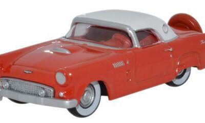 Oxford Diecast 87TH56004 Ford Thunderbird 1956 - Fiesta Red / Colonial White 1/87 Scale