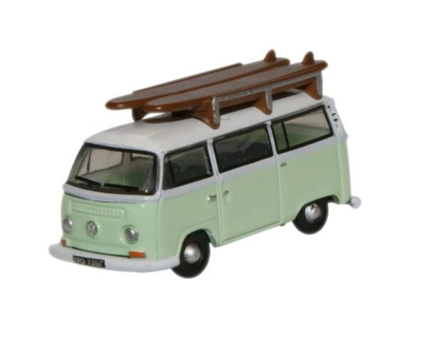 Oxford Diecast NVW007 VW Minibus - Birch Green / White N Scale