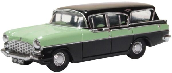 Oxford Diecast 76CFE008 Vauxhall Cresta Friary Estate - Versailles Green / Black