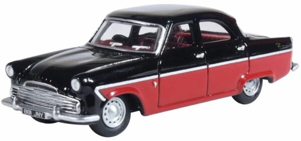 Oxford Diecast 76FZ004 Ford Zodiac MkII - Black / Red