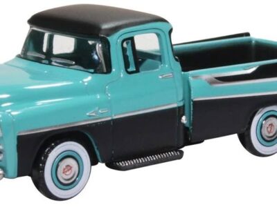 Oxford Diecast 87DP57002 Dodge D100 Sweptside Pick Up 1957 Turquoise / Jewel Black 1/87 Scale