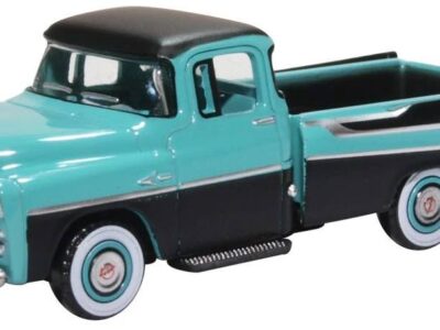 Oxford Diecast 87DP57002 Dodge D100 Sweptside Pick Up 1957 Turquoise / Jewel Black