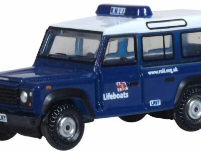 Oxford Diecast NDEF014 Land Rover Defender Station Wagon - (RNLI) Royal National Lifeboat Institution N Scale