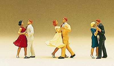 Preiser 10120 Three Couples Dancing HO Gauge Figures