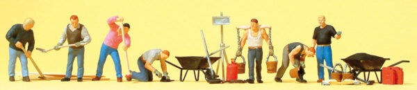 Preiser 10546 Workers Tarring the Road HO Gauge Figures