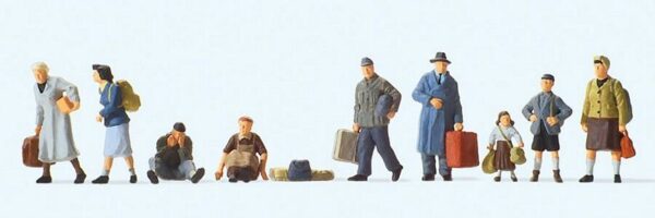 Preiser 10611 Refugees with Luggage HO Gauge Figures