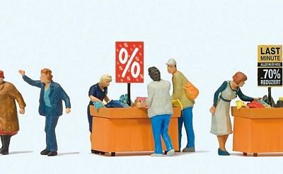 Preiser 10647 Hunting for Sales at the Bargain Bin HO Gauge Figures