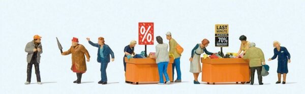 Preiser 10647 Hunting for Sales at the Bargain Bin HO Gauge Figures