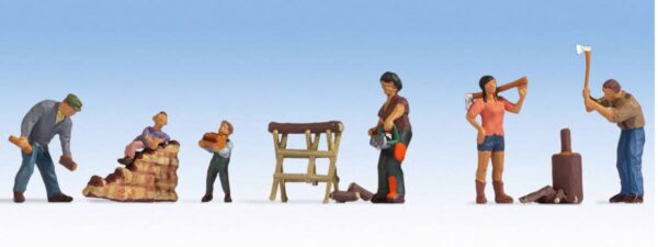 Noch 15616 Chopping Wood (6) Figure Set HO Scale