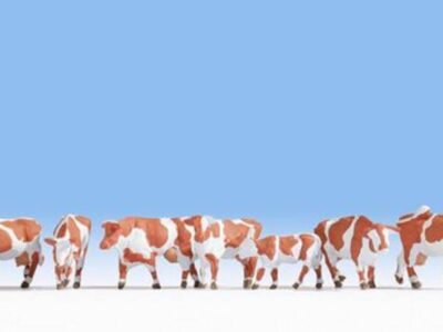 Noch 15726 Brown & White Cows (7) Figure Set HO Scale