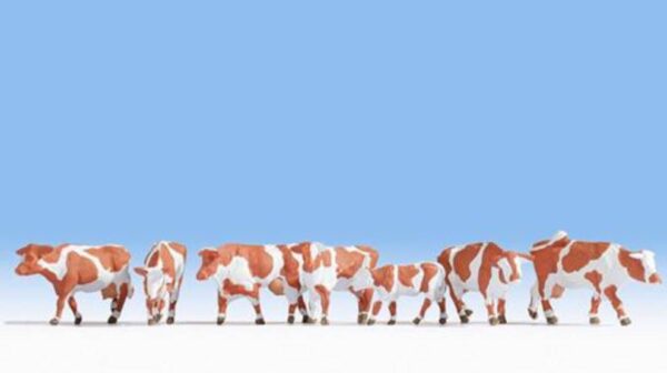 Noch 15726 Brown & White Cows (7) Figure Set HO Scale