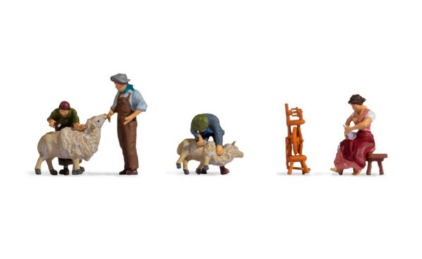 Noch 15751 Sheep Shearers (4) Figure Set HO Scale