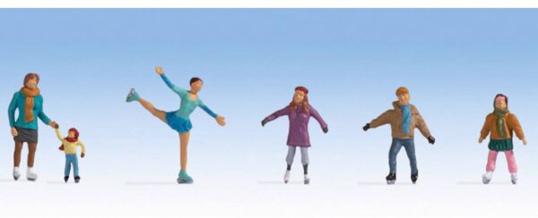 Noch 15824 Ice Skaters (6) Figure Set HO Scale