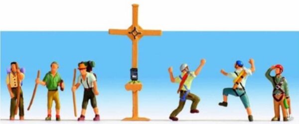 Noch 15874 Mountain Hikers (6) & Cross Figure Set HO Scale