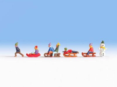 Noch 36819 Children in the Snow (6) & Snowman (1) N Gauge Figures