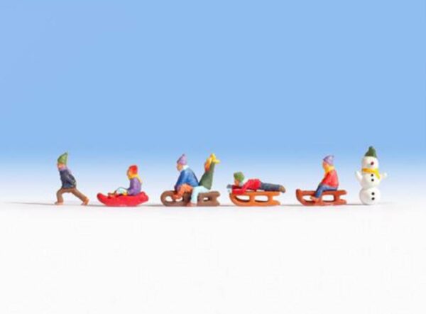 Noch 36819 Children in the Snow (6) & Snowman (1) N Gauge Figures