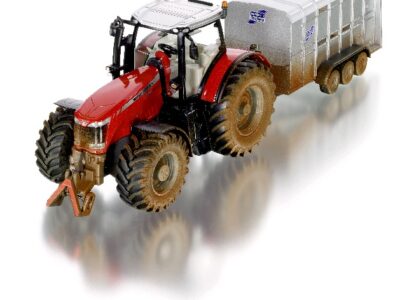 Siku 8608 Massey Ferguson 8608 Tractor Ifor Williams Trailer - Mud Effect 1/32 Scale