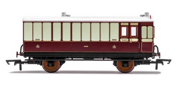 Hornby R40076 LNWR, 4 Wheel Coach, Passenger Brake, 9645