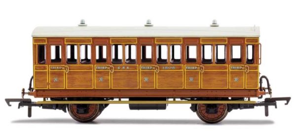 Hornby R40104A GNR, 4 Wheel Coach, 3rd Class, Fitted Maglights lighting, 1505