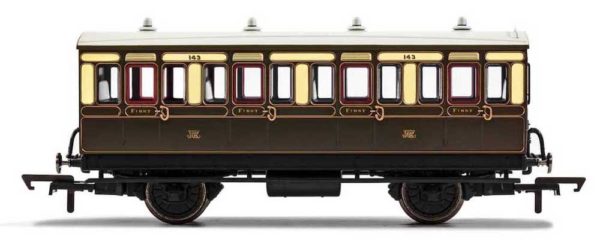 Hornby R40111 GWR, 4 Wheel Coach, 1st Class, Fitted Maglights lighting, 143