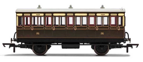 Hornby R40112 GWR, 4 Wheel Coach, 3rd Class, Fitted Maglights lighting, 1889