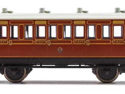 Hornby R40115 LB&SCR, 4 Wheel Coach, 1st Class, Fitted Maglights lighting, 474