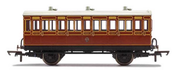 Hornby R40116 LB&SCR, 4 Wheel Coach, 3rd Class, Fitted Maglights lighting, 882