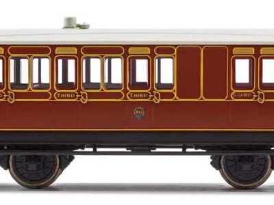 Hornby R40118 LB&SCR, 4 Wheel Coach, Brake 3rd Class, Fitted Maglights lighting, 941