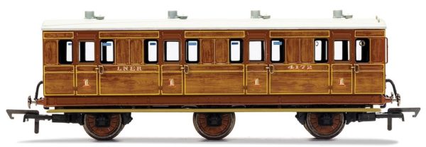 Hornby R40127 LNER, 6 Wheel Coach, 1st Class,Fitted Maglights lighting, 4172