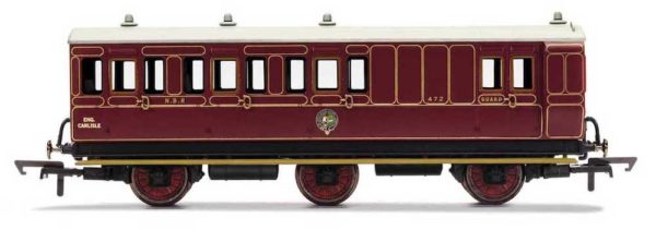 Hornby R40142 NBR, 6 Wheel Coach, Unclassed (Brake 3rd) Coach, Fitted Maglights lighting, 472