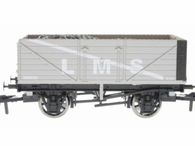 Dapol 4F-071-025 7 Plank Wagon LMS Grey 302130 - OO Gauge