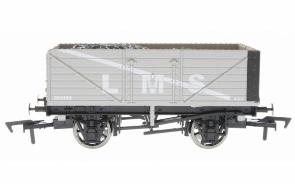 Dapol 4F-071-025 7 Plank Wagon LMS Grey 302130 - OO Gauge