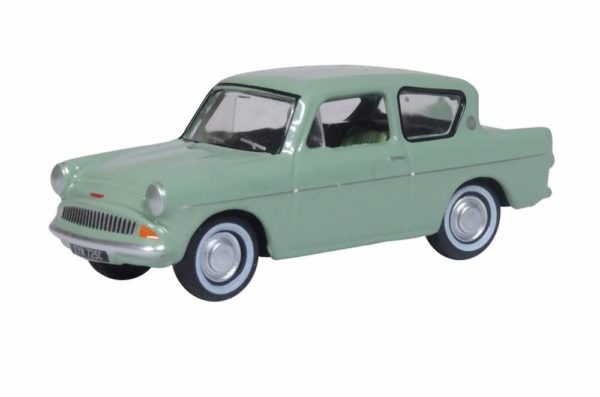 Oxford Diecast 76105010 Ford Anglia Car - Spruce Green