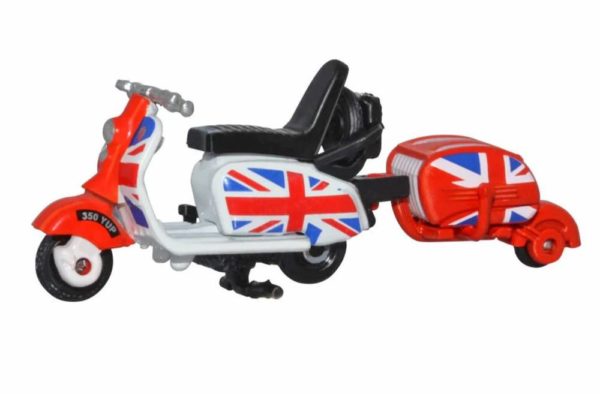 Oxford Diecast 76SC002 Scooter & Trailer - Union Jack