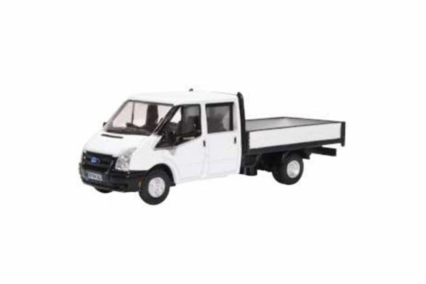 Oxford Diecast 76TPU005 Ford Transit Dropside - White