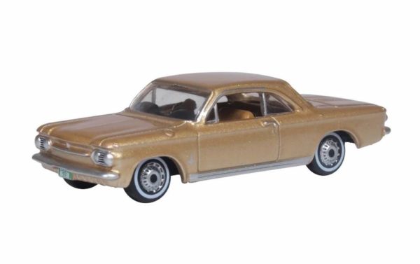 Oxford Diecast 87CH63003 Chevrolet Corvair Coupe Car 1963 - Saddle Tan