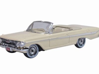 Oxford Diecast 87CI61005 Chevrolet Impala Car 1961 - Almone Beige White 1/87 Scale