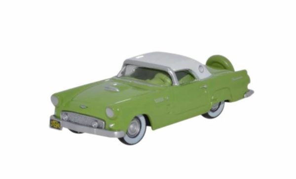 Oxford Diecast 87TH56003 Ford Thunderbird 1956 - Sage Green / Colonial White 1/87 Scale